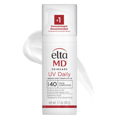 EltaMD UV Daily Facial Sunscreen with Zinc Oxide, SPF 40 , Helps Hydrate and Decrease Wrinkles, Lightweight Face Moisturizer Sunscreen, Absorbs into Skin Quickly, 1.7 Oz Pump