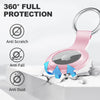 Linsaner Compatible with AirTag Case Keychain Air Tag Holder Silicone AirTags Key Ring Cases Tags Chain Apple AirTag GPS Item Finders Accessories?Pink