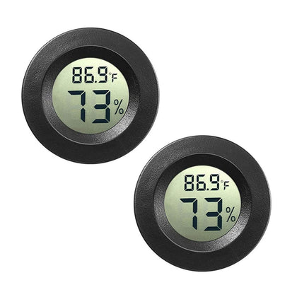 JEDEW 2-Pack Mini Hygrometer Thermometer Digital LCD Monitor Indoor/Outdoor Humidity Meter Gauge Temperature for Humidifiers Dehumidifiers Greenhouse Reptile Humidor Fahrenheit(?)/ Celsius(?)