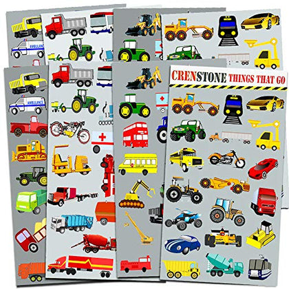 Cars and Trucks Stickers Party Supplies Pack Toddler - Over 160 Stickers for Toddler Boys and Girls (Cars, Fire Trucks, Construction, Buses & More!)