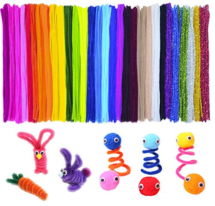 Acerich 600 Pcs Pipe Cleaners 30 Colors Chenille Stems DIY Art Craft Decorations (7 mm x 12 Inch)