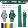 20mm/22mm Curved Lug End FKM Rubber Strap Watch Band For Men & Women for Sports & Dive Watches-Replacement ?22mm black?