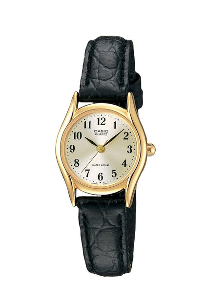 Casio Women's LTP1094Q-7B2 Brown Leather Quartz Watch with Silver Dial