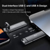 SSK 2TB External USB SSD,Super Fast 550MB/s 2-in-1 Dual Drive USB Type C+ USB A 3.2 Gen2 Solid State Thumb Drive Data Storage for iPhone 15/PS4/Android Phone/Tablet/Windows/Mac