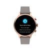 Fossil Unisex Gen 6 42mm Stainless Steel and Leather Touchscreen Smart Watch, Color: Rose Gold, Taupe (Model: FTW6079V)