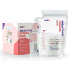 Nuliie 120 Pcs Breastmilk Storage Bags, 8 OZ Breast Milk Storing Bags, BPA Free, Milk Storage Bags with Pour Spout for Breastfeeding, Self-Standing Bag, Space Saving Flat Profile