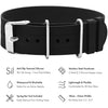 Benchmark Basics Silicone Watch Band - Single Pass Rubber Strap (18mm, Black)