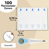 100-Pack Disposable Digital Thermometer Probe Covers - Oral, Rectal, Armpit Temperature Reading Sheath Sleeves