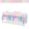 FunnyPars 4 Pack Iridescent Plastic Tablecloths Shiny Disposable Laser Rectangle Table Covers Holographic Foil Tablecloth Iridescent Party Decoration