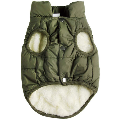 JoyDaog 2 Layers Fleece Lined Warm Dog Jacket for Puppy Winter Cold Weather,Soft Windproof Small Dog Coat,Green S