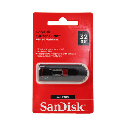 SanDisk 32GB Cruzer Glide USB 2.0 Flash Drive, Frustration-Free Packaging - SDCZ60-032G-AFFP