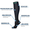 Double Couple 7 Pairs Copper Compression Socks for Men Women 20-30 mmHg Knee High Stockings