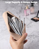 FERYES Large Travel Makeup Brush Holder, Magnetic Anti-fall Out Silicon Portable Cosmetic Face Brushes Holder, Soft and Sleek Makeup Tools Organizer for Travel- (8.27 * 2.36 * 1.57)