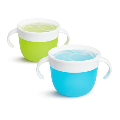 Munchkin® Snack Catcher Toddler Snack Cups, 2 Pack, Blue/Green