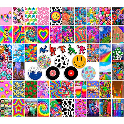 ANERZA 102 PCS Indie Room Decor for Bedroom Aesthetic, Wall Collage Kit Aesthetic Pictures, Posters for Room Aesthetic, Cute Photo Christmas Gifts for Teen Girls, Y2k Kidcore Hippie Trippy Grunge