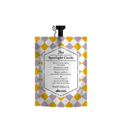 Davines The Spotlight Circle, Shine Enhancing Mask For Dull Hair, Boost Style Weightlessly, 1.69 fl. oz.