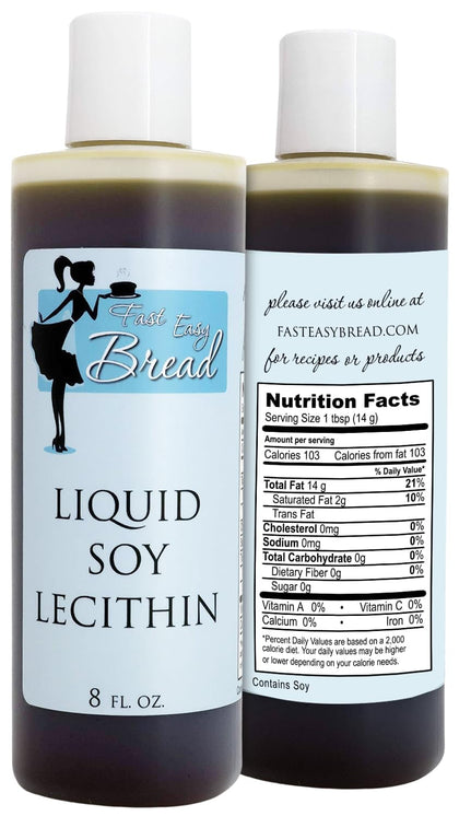 Fast Easy Bread Soy Lecithin Liquid (8 oz) | Easy-to-Use | Available in Mess-Free Squeezable Bottle | Natural Food-Grade Emulsifier | Enhances Dough Texture and Ingredient Distribution