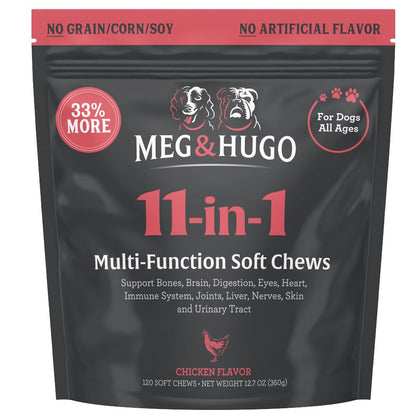 Multivitamin for Dogs, 33% More 120 Soft Chews, Chewable Dog Vitamins Supplement for Senior Dogs and Puppy, Supports Bones, Brain, Digestion, Heart, Immunity, Joints, Skin, for Small & Large Breeds