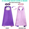 Evlatte Kids Superhero Cape and Mask, Festival Fancy Dress Superhero Costumes for Boys and Girls Dress up for Halloween Christmas Cosplay Birthday Party (Purple-Pink)