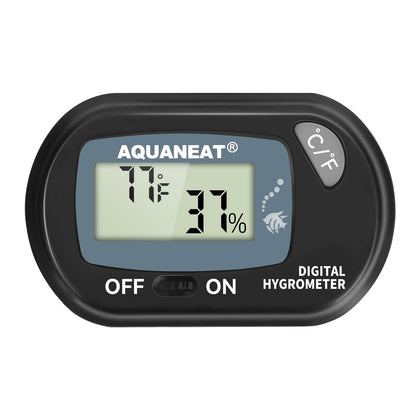 AQUANEAT Reptile Thermometer Hygrometer Digital Display Temperature and Humidity Moniter for Reptiles Rearing Box with Suction Cup
