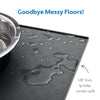 MIGHTY MONKEY Silicone Dog Food Mat, 100% Waterproof Pet Feeding Placemat for Dogs, Cats, Pets Bowls, Raised Edges Prevent Water Spills, Food on Floor, Paw Print Tray, Dishwasher Safe 18x12 Gray