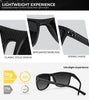 KALIYADI Polarized Sunglasses Men, Lightweight Mens Sunglasses Polarized UV Protection Driving Fishing Golf (Black/Ice Blue/Red)