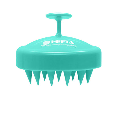 HEETA Hair Scalp Massager, Scalp Scrubber with Soft Silicone Bristles for Hair Growth & Dandruff Removal, Hair Shampoo Brush for Scalp Exfoliator, Green