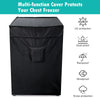 Black Chest Freezer Cover, Luxiv Waterproof Freezer Cover 25Lx23Wx34H Compact for 3.5 Cubic Feet Chest Freezer Full Cover Deep Freezer Cover with Top Cover for Open, Zipper Pocket, Strap