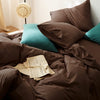 CoutureBridal Brown Duvet Cover Queen Size Solid Mocha Coffee Color Bedding Duvet Cover 3 Pieces Minimalist Soft Microfiber Comforter Cover with Zipper Ties Gift for Men Women