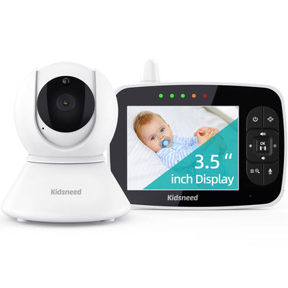 Kidsneed Video Baby Monitor with Camera and Audio, Remote Control Pan& Tilt &Zoom Camera, Two-Way Audio, 720p Night Vision, VOX Mode?Temperature Monitoring, Lullabies, 960ft Long Range