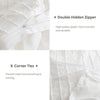 JELLYMONI White Duvet Cover Queen Size - 3PCS Microfiber Boho Striped Tufted Textured Duvet Cover with Corner Ties & Zipper Closure