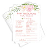 Printed Party Baby Shower Kit, Double Sided Floral Theme, 5 Games and Activities (50 Guest)