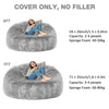 Taotique Giant Bean Bag Chair Cover (Cover only, No Filler) Soft Faux RH Fur Sofa Bed Cover Washable Bean Bag Couch Cover for Adult and Kids with Liner