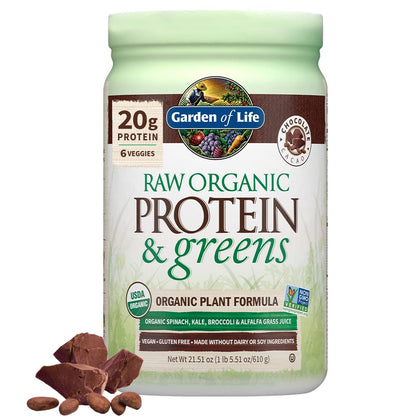 Garden Of Life, Powder Protein Greens Chocolate Organic, 22 Ounce