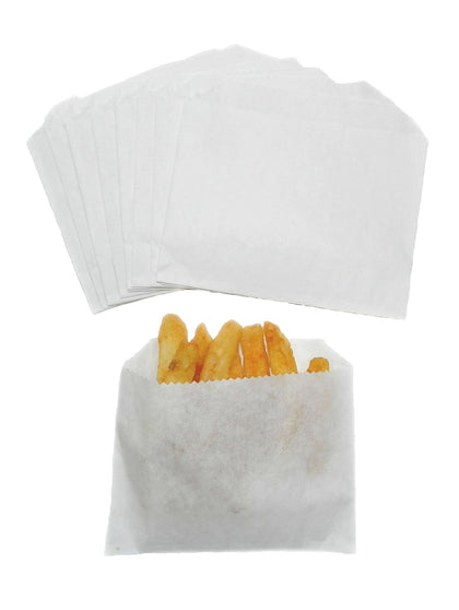 Regency Wraps Grease Resistant Snack Bags, Serving Bag for French Fries, Onion Rings, and More, Perfect for Outdoor Entertaining, Keeps hands Grease-Free, Pack of 100