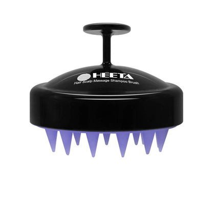 HEETA Hair Scalp Massager, Scalp Scrubber with Soft Silicone Bristles for Hair Growth & Dandruff Removal, Hair Shampoo Brush for Scalp Exfoliator, black