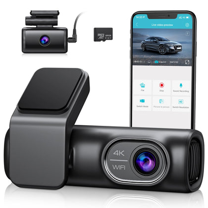 OMBAR Dash Cam Front and Rear 4K/2K/1080P+1080P 5G WiFi GPS, Dash Camera for Cars with Free 64G SD Card, Dual Dash Cam with WDR Night Vision, 24h Parking Mode,170°Wide, G-Sensor, Loop Recording, APP