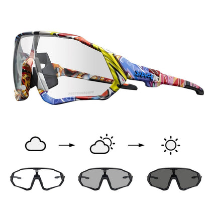 KAPVOE Photochromic Cycling Glasses Men Women Mountain Bike Sunglasses Clear MTB Bicycle Riding