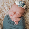 PABOBIT Baby Girl Flower Nylon Headband-Elastic Hair Band Handmade Bow For Newborn Infant Toddler Pack of 3 (Multicoloured)