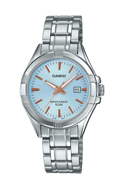 Casio LTP1308D-2AV Women's Stainless Steel Analog Date Blue Dial Watch