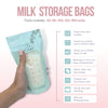 Zomee Disposable 8 oz Breast Milk Storage Bags w/Double Zipper Seal - Count - Leak-Proof - Self-Standing Breast Milk Storage Solution for Fridge or Freezer - Mutiple Count Packs (Pack of 90)