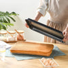 S·KITCHN Bakeware Set with Grips Nonstick Baking Set Including Loaf Pan Pie Pan Roasting Pan Cookie Sheet and Brownie Pan - 5 Piece