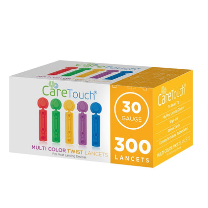 Lancets for Diabetes Testing - 30 Gauge Diabetic Lancets for Blood Testing and Glucose Testing - Fits Most Lancing Devices - Sterile, Single Use 30g Blood Sugar Lancets - Multicolored - 300 count