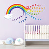 decalmile Rainbow Wall Decals Colourful Butterflies Cloud Wall Stickers Baby Nursery Kids Bedroom Living Room Wall Decor