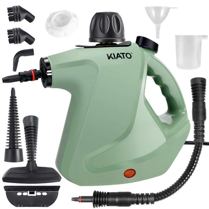 Handheld Steam Cleaner, Steamer for Cleaning, 10 in 1 Handheld Steamer for Cleaning, Upholstery Steamer Cleaner, Car Steamer, Steam Cleaner for Surface Cleaning Home, Sofa, Bathroom, Car seat, Office (Green)