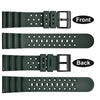 WOCCI 18mm Ventilated Watch Band for Men, FKM Rubber, Black Buckle (Army Green)