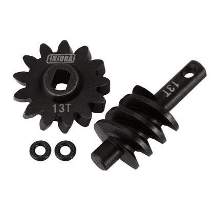 INJORA Overdrive Gears Differential Axle Steel Gears 13T Steel Worm Gears Upgrade Parts for AX24 SCX24 C10 JLU Gladiator Bronco Deadbolt Axial 1/24 RC Crawler Car