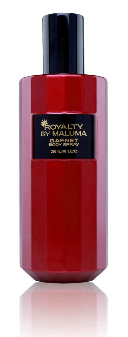 Royalty by Maluma Garnet Body Spray, 8 oz - Long-Lasting Fougere Woody Perfume for Men - Bold and Vibrant Body Spray for Men - Long-lasting Top Notes of Lavender and Baies Rose - Ideal Gift for Men