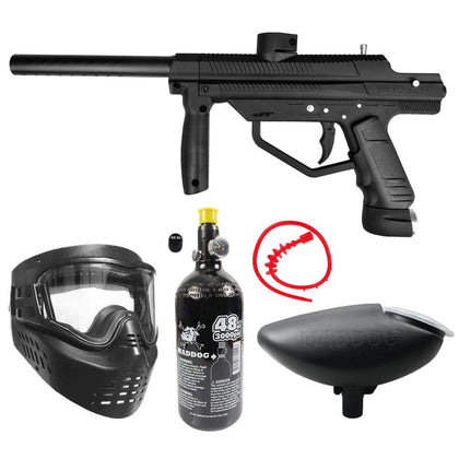 Maddog JT Stealth Semi-Automatic .68 Caliber Bronze HPA Paintball Gun Starter Package - Black