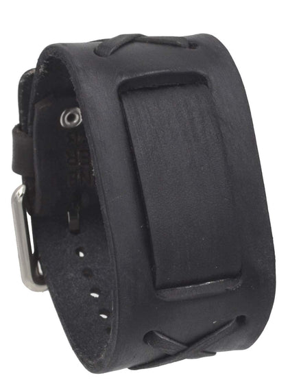 Nemesis FXB-KK Charcoal 39mm Wide 20mm Lug Width Wide Leather Watch Cuff Band